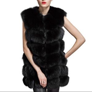 NEW WITH TAGS - Super Soft Black Faux Fur Vest